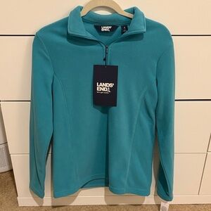 Lands' End Teal Quarter Zip Fleece